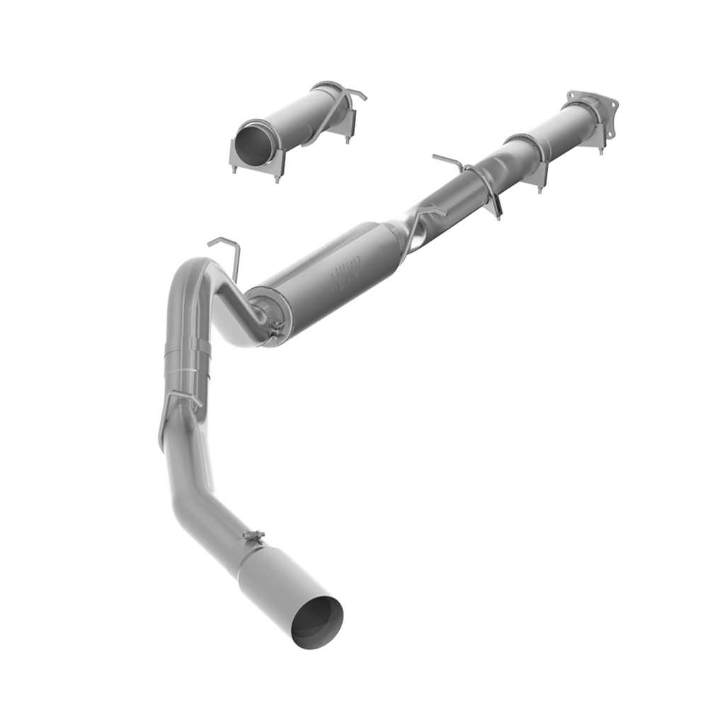 4 Inch Cat Back Exhaust System For 01-05 Silverado/Sierra 2500/3500 Duramax Ext/Crew Cab Single Side Aluminized Steel MBRP S6000AL