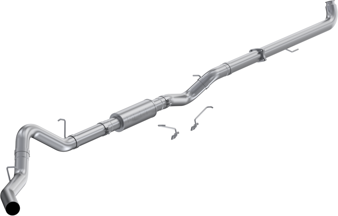 2001-2004 Chevrolet/GMC Silverado/Sierra 2500/3500 6.6L EC/CC 4 Inch Downpipe-Back Single Side Exit Aluminized Steel MBRP S6005P