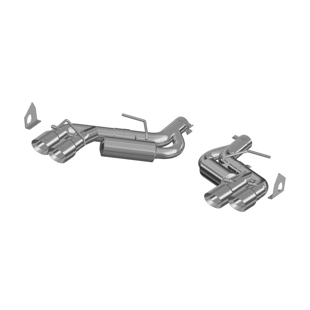 Chevrolet 3 Inch Dual Axle Back Quad Tips Aluminized Steel For 16-22 Chevrolet Camaro SS V8 6.2L 17-22 Chevrolet Camaro ZL1 MBRP S7036AL