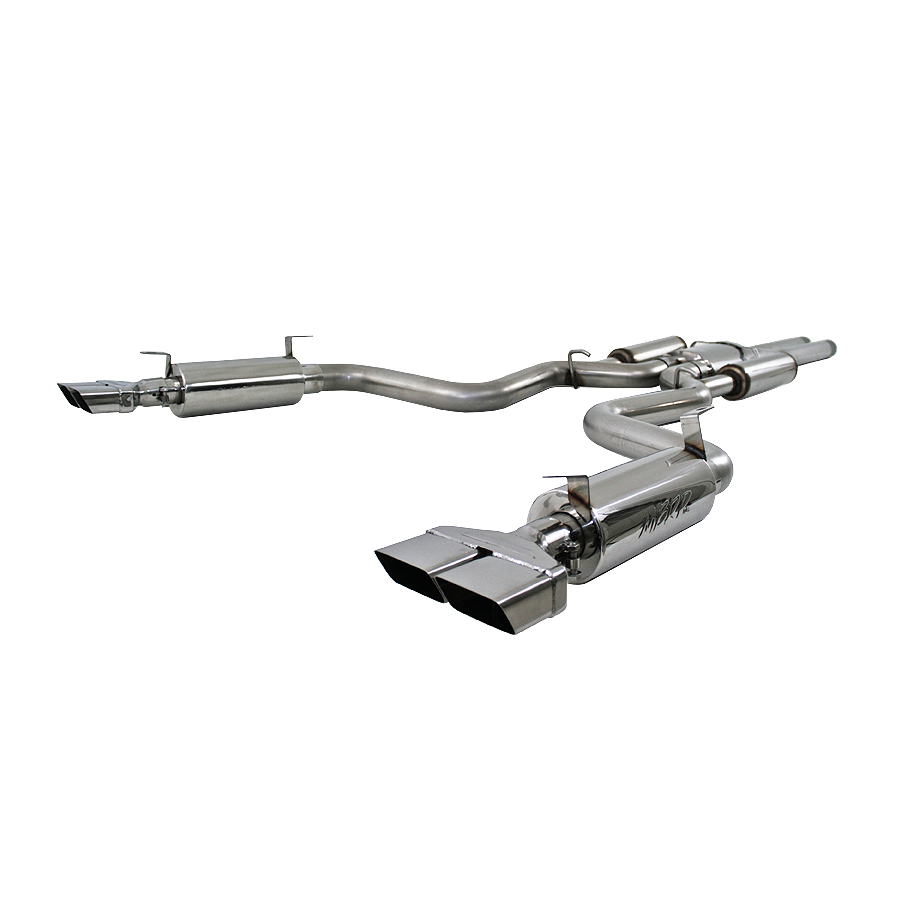 Cat Back Exhaust System Dual Split Rear T304 Stainless Steel Street Version For 08-14 Dodge Challenger SRT8, 6.1L Hemi MBRP S7110304