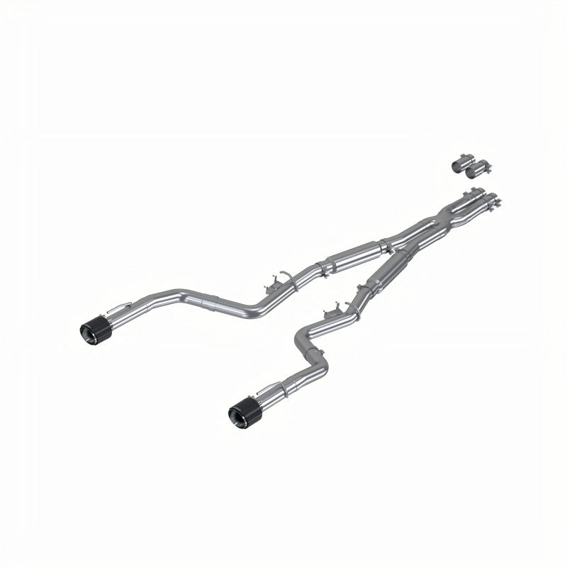 T304 Stainless Steel 3.0 Inch Cat-Back Dual Rear Street Profile with Dual Carbon Fiber Tips 15-23 Dodge Charger MBRP S71173CF