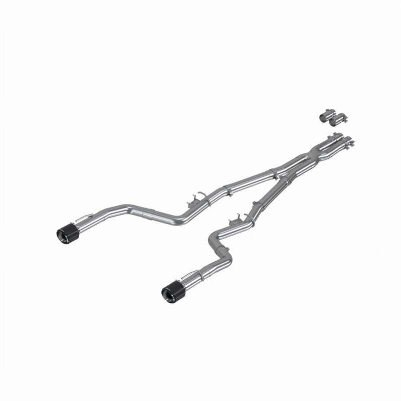 T304 Stainless Steel 3.0 Inch Cat-Back Dual Rear Race Profile with Dual Carbon Fiber Tips 15-23 Dodge Charger MBRP S71183CF