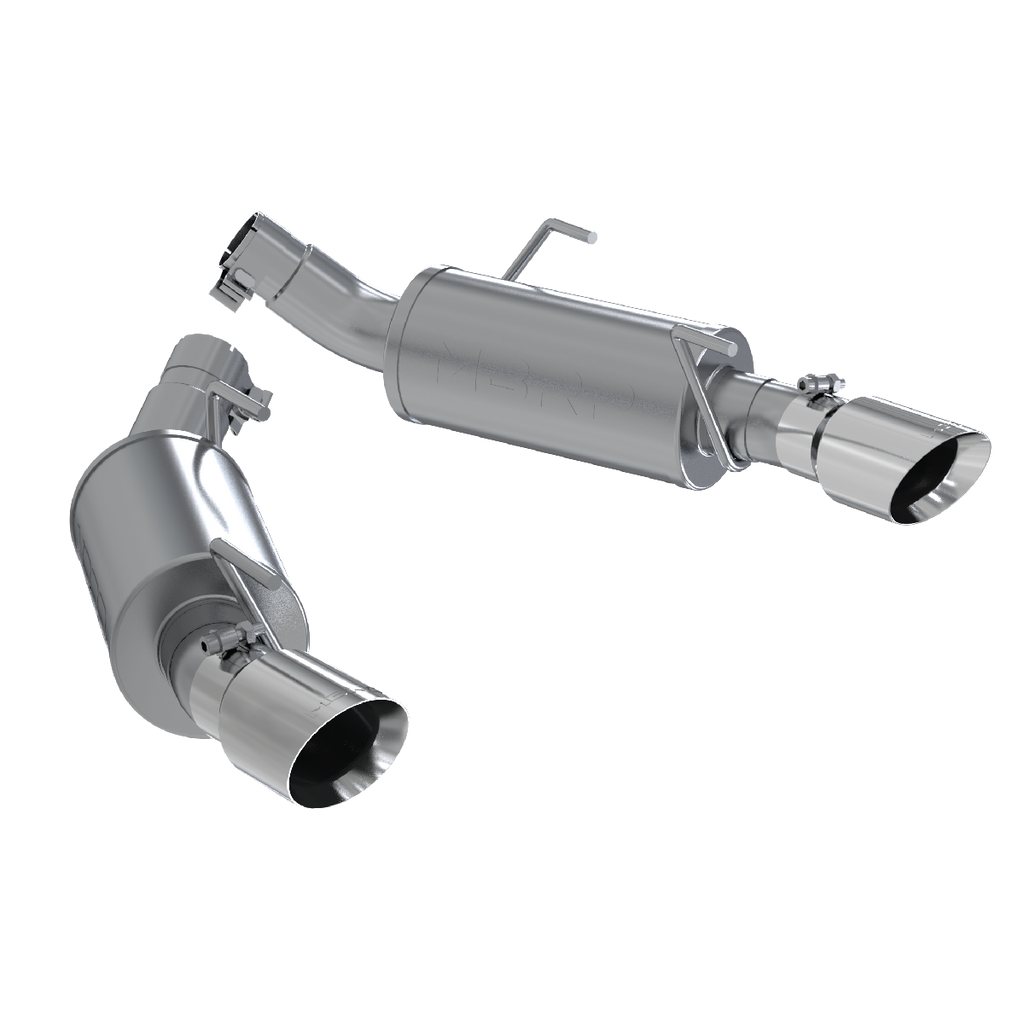 Dual Mufflers Axle Back Split Rear T304 Stainless Steel For 05-10 Ford Mustang GT 4.6L MBRP S7200304