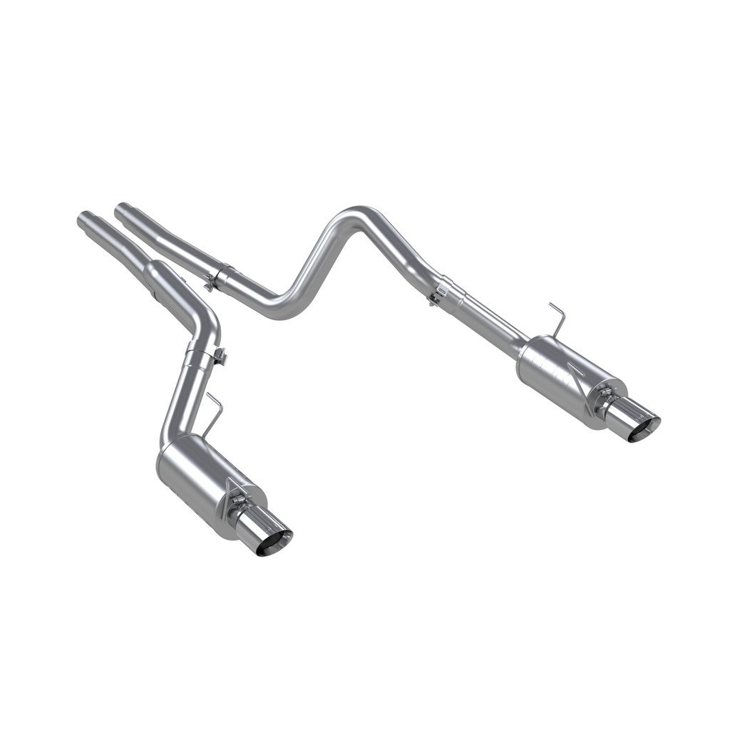 Dual Mufflers Cat Back Exhaust System Dual Split Rear Street Version T304 Stainless Steel 4 Inch Tips For 05-09 Ford Mustang GT 4.6L 07-10 Ford Shelby GT500 MBRP S7269409