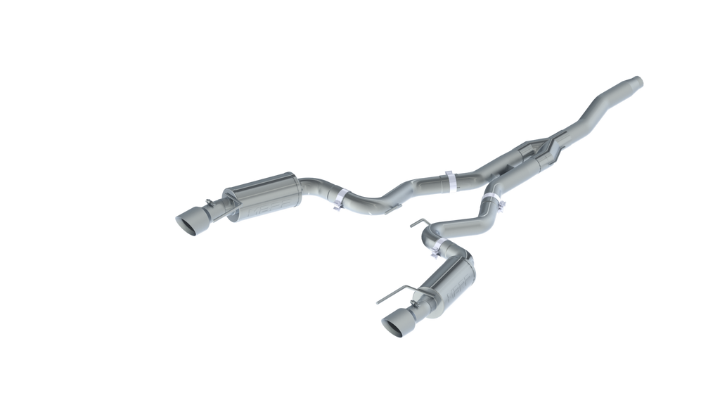 3 Inch Cat Back Exhaust System For 15-22 Ford Mustang 2.3 EcoBoost and 19-22 Ford Mustang 2.3L EcoBoost No Convertible Dual Split Rear Street Version 4.5 Inch Tips T409 Stainless Steel MBRP S7274409