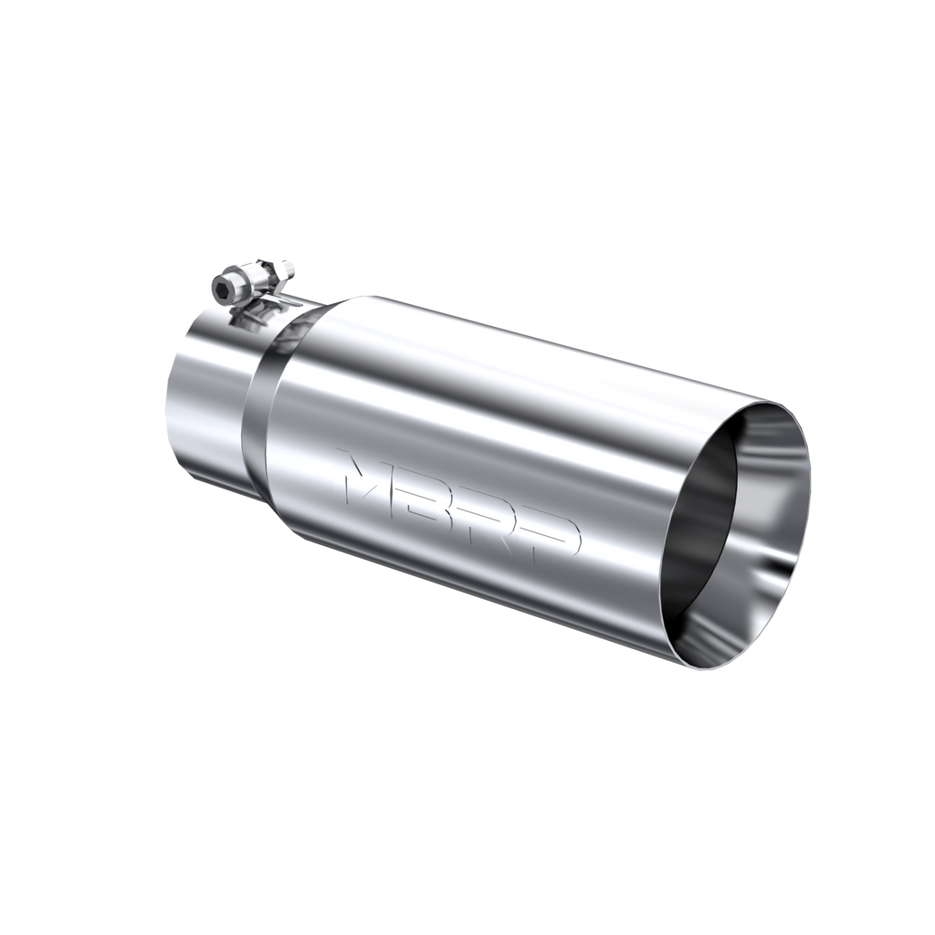 Exhaust Tail Pipe Tip 5 Inch O.D. Dual Wall Straight 4 Inch Inlet 12 Inch Length T304 Stainless Steel MBRP T5049