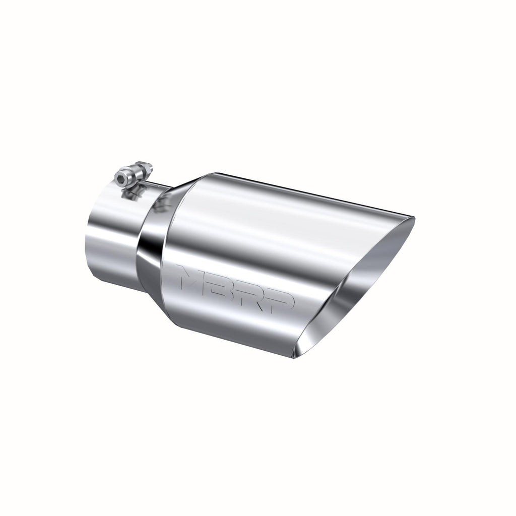 Exhaust Tail Pipe Tip 6 Inch O.D. Dual Wall Angled 4 Inch Inlet 12 Inch Length T304 Stainless Steel MBRP T5072