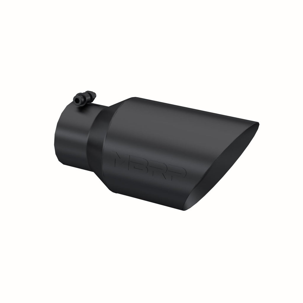 Black Coated Exhaust Tail Pipe Tip 6 Inch OD Dual Wall Angled 4 Inch Inlet 12 Inch Length MBRP T5072BLK