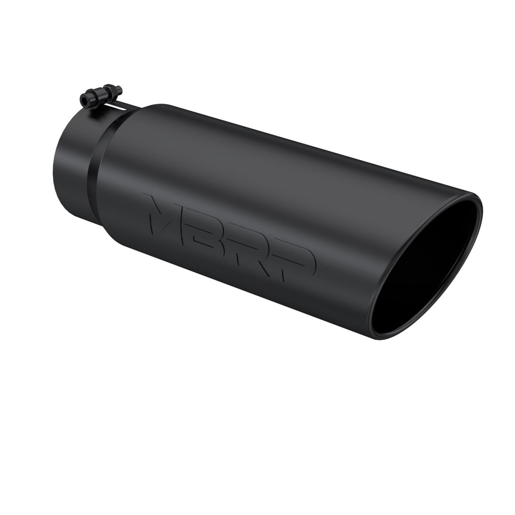 Exhaust Tip 6 Inch O.D. Angled Rolled End 5 Inch Inlet 18 Inch Length Black Finish MBRP T5125BLK