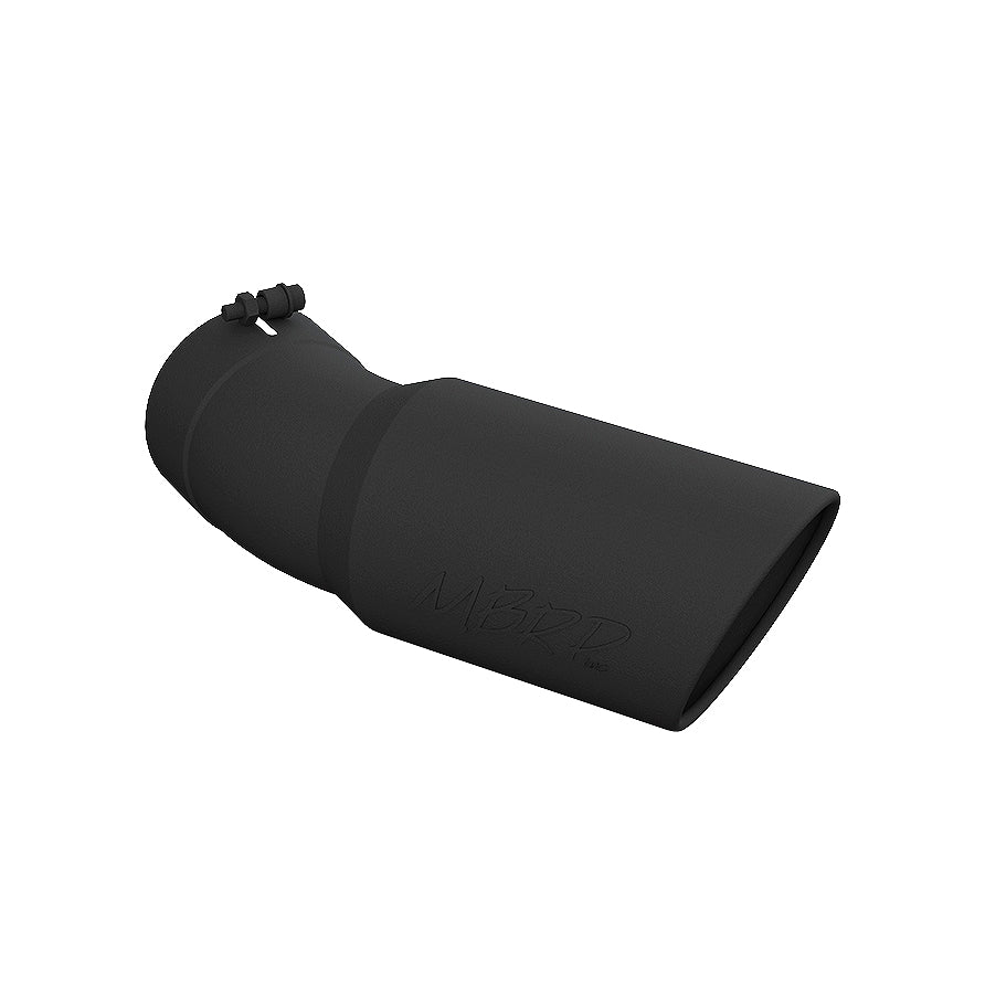 2015-Up Chevrolet/ GMC 2500/ 3500 Duramax Exhaust Tip 6 Inch O.D. Angled Rolled End 5 Inch Inlet 15 1/2 Inch Length 30 Degree Bend Black MBRP T5154BLK