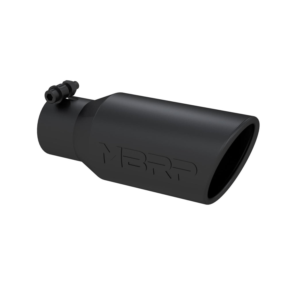 Exhaust Tip 4 Inch O.D. Angled Rolled End 2 3/4 Inch Inlet 10 Inch Length Black Coated MBRP T5157BLK