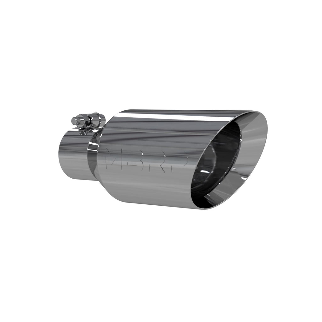 Exhaust Tip 4 1/2 Inch O.D. Dual Wall Angle Rolled End 2.5 Inch Inlet 11 Inch Length T304 Stainless Steel MBRP T5161