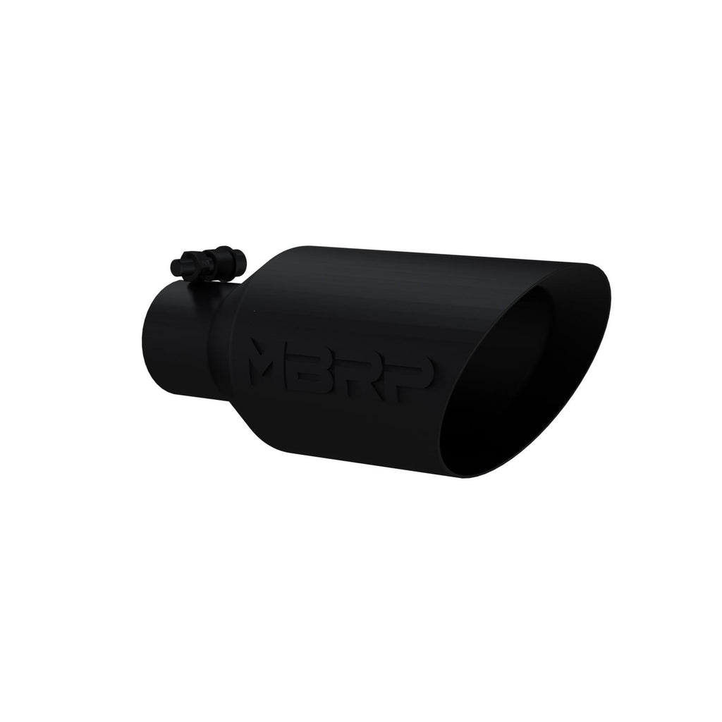 Exhaust Tip 4 1/2 Inch O.D. Dual Wall Angle Rolled End 2.5 Inch Inlet 11 Inch Length Black Coated MBRP T5161BLK