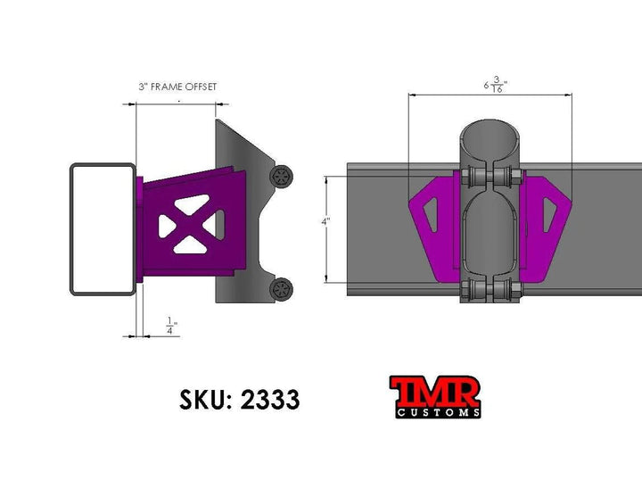 TMR Bump Stop Frame Mount - 3" OFFSET - Skinny Pedal Racing