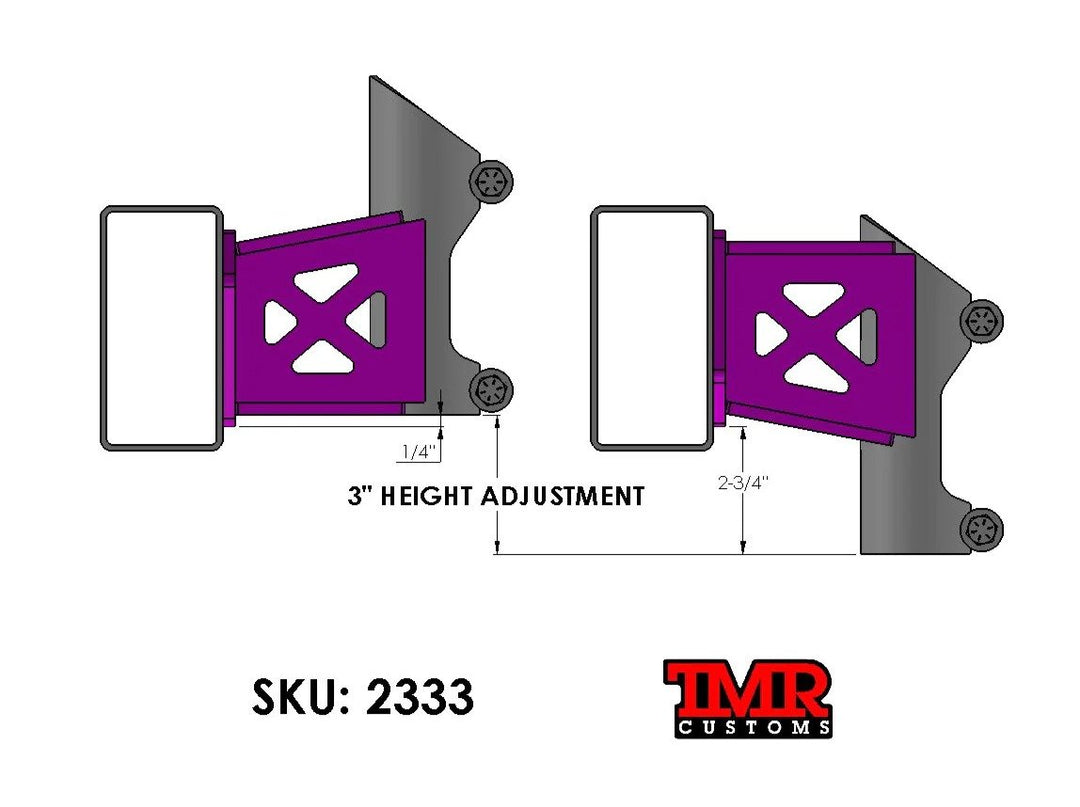 TMR Bump Stop Frame Mount - 3" OFFSET - Skinny Pedal Racing