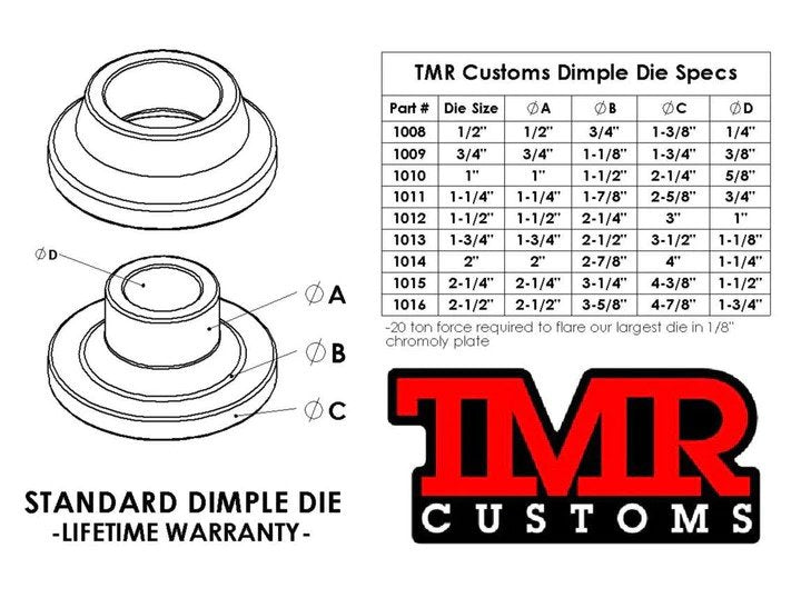 TMR Dimple Die 3 Piece "Starter" Set - Skinny Pedal Racing