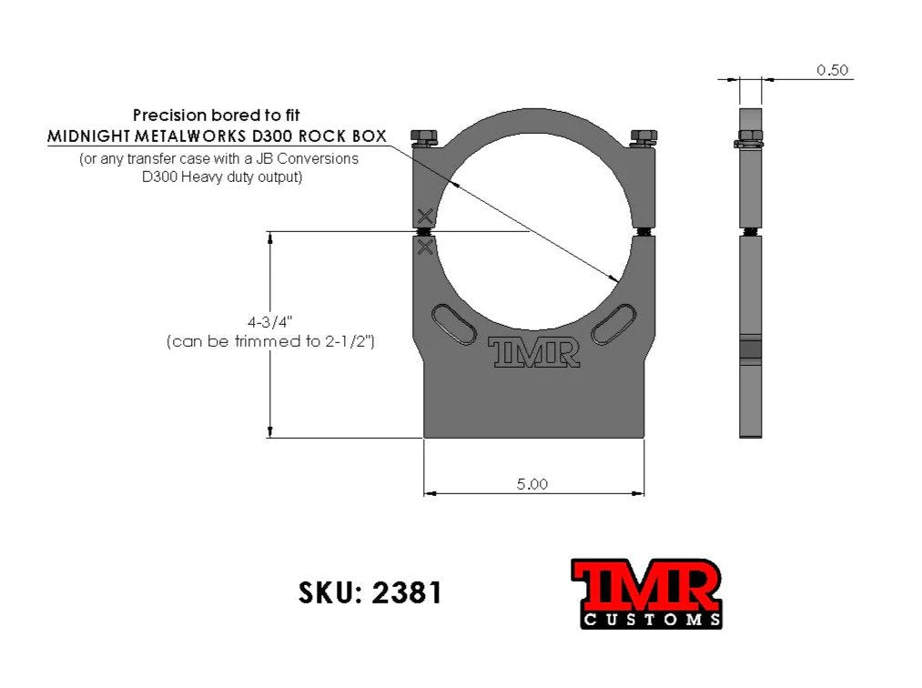 TMR MMW D300 Rock Box Transfer Case Support/Ring - "FLANGE" - Skinny Pedal Racing