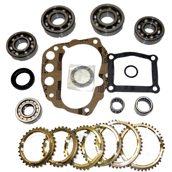 FS5W71 Transmission Bearing/Seal Kit w/Synchro Rings 1990-1992 Nissan D21 Hardbody Pickup 5-Speed Manual Trans No Reverse Synchro Ring USA Standard Gear ZMBK212AWS