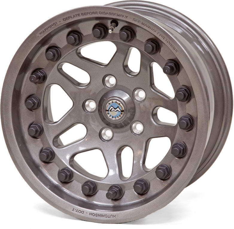 Rock Monster D.O.T. Beadlock Jeep TJ, 17x8.5 Wheel with 5 on 4.5 Bolt Pattern - Argent - 60638-023-01 - Skinny Pedal Racing