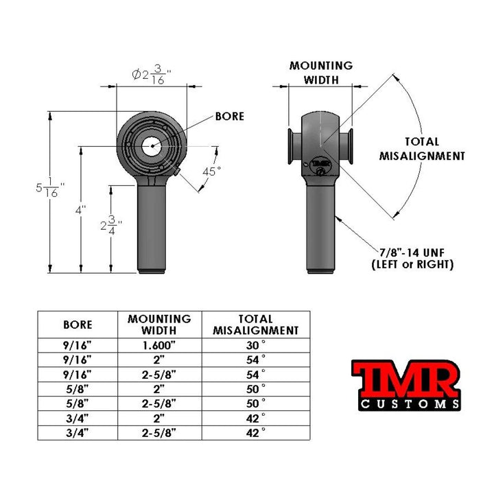 TMR 7/8" Forged Lifetime Heims (BRONZE RACE) - Skinny Pedal Racing